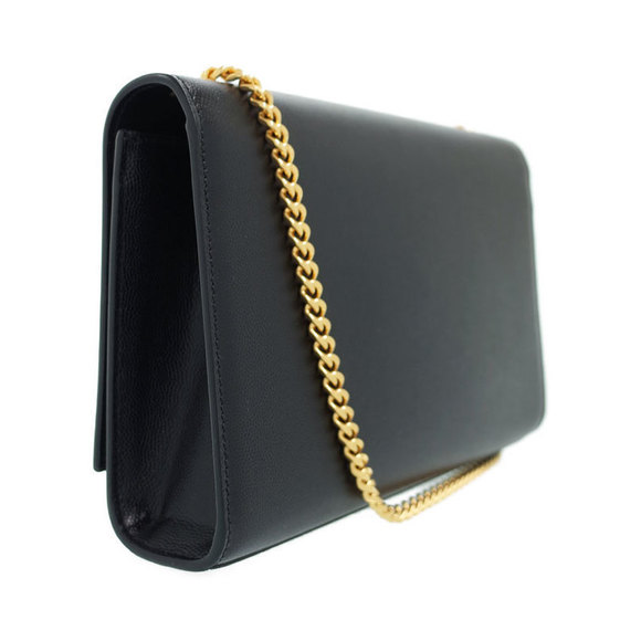 Saint Laurent Paris Kate Monogram Satchel Chain Shoulder Bag Black - Picture 2 of 9